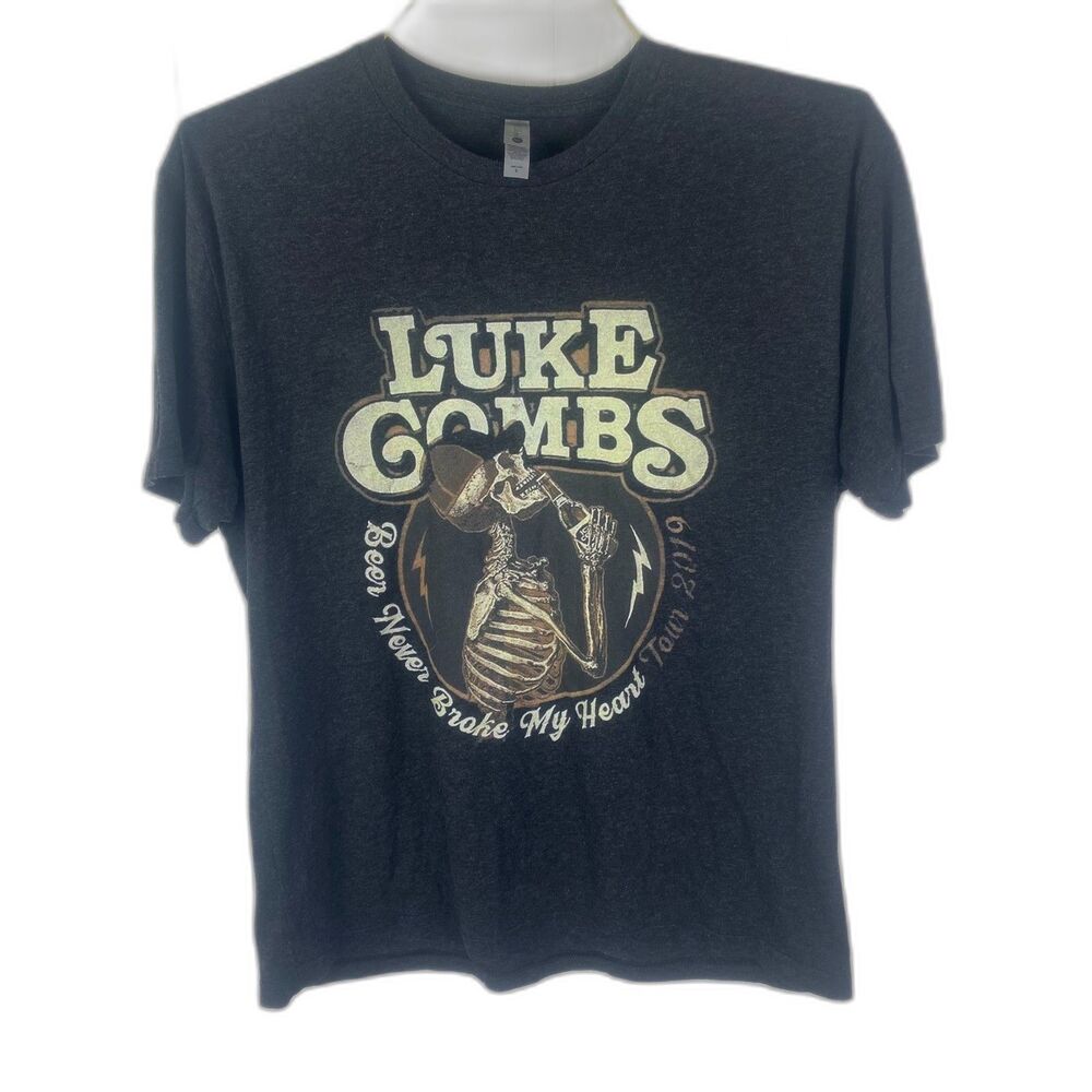 Luke Combs "Beer Never Broke My Heart" Tour Shirt Men's Size Large in Grey
